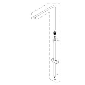 HSK E98506-8-280 douchestang met buis voor douchekop, glijstuk en aansluiting voor AquaXPro 200 showerset gunmetal