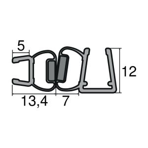 Huppe universeel 070269 set magneetlijsten 90° voor hoekoplossing, 202,5cm / 6mm