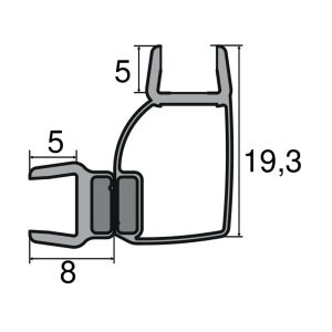 Huppe universeel ZB0001 set magneetlijsten 90° voor hoekoplossing, 200cm / 6mm