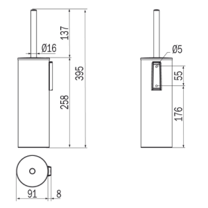 Inda MY Love AV014AGB toiletborstelgarnituur wand mat goud