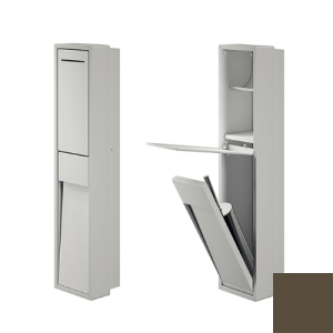 Inda MY Secret A8086CBN inbouwnis met toiletrolhouder en toiletborstelgarnituur 190x860mm mat bruno