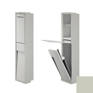 Inda MY Secret A8086CCE inbouwnis met toiletrolhouder en toiletborstelgarnituur 190x860mm mat cemento