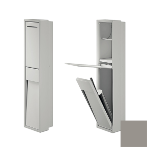 Inda MY Secret A8086CPT inbouwnis met toiletrolhouder en toiletborstelgarnituur 190x860mm mat platino