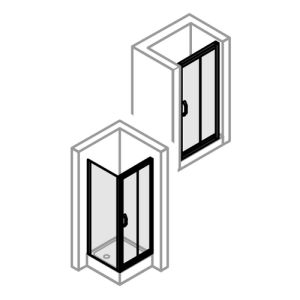 Huppe X1, 061266 handgreep, set, buiten/binnen