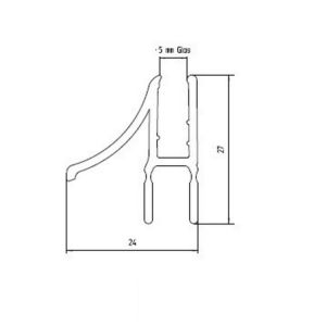 Duscholux  250370.000.FIVE.R afwaterprofiel gehoekt rechts, 5mm