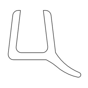 HSK E100057-1 verticaal afdichtingsprofiel, F1 kort, 200cm, 8mm