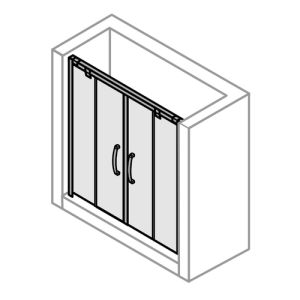 Huppe Aura elegance, 025514 set verticale afdichtingsstrippen, links