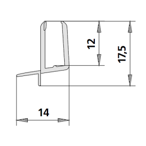 Kermi 2534043 gebogen spatwaterdichting 5mm