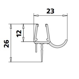 Kermi 2534088 spatwaterdichting 1 x 98,5cm - 8mm