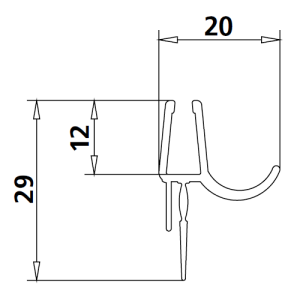 Kermi 2534987 set spatwaterdichtingen 2 x 98,5cm - 5mm