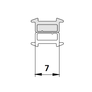 Kermi 6033400 inschuif magneetprofiel verticaal 200cm