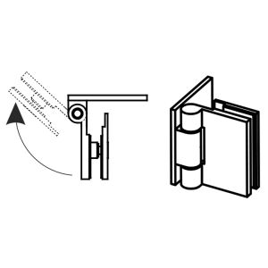 Riho Scandic 131604010 scharnier chroom (t.b.v. Riho Scandic badwand) *niet meer leverbaar*