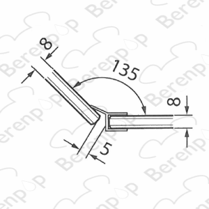 Villeroy en Boch Subway PGR60451400009 afdichting 135 graden, 200cm, 8mm