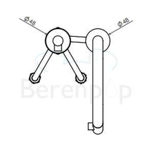 Clou Kaldur CL061500329L 2-gats mengkraan (linkse versie) chroom