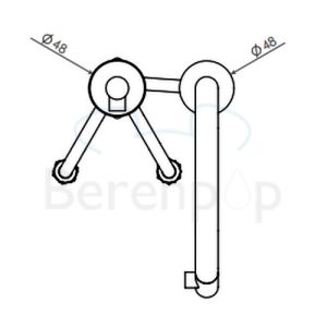 Clou Kaldur CL061500329R 2-gats mengkraan (rechtse versie) chroom