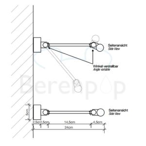Decor Walther 0317600 DIM 40 wandlamp 40cm chroom