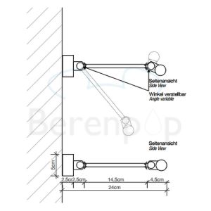 Decor Walther 0317700 DIM 60 wandlamp 60cm chroom
