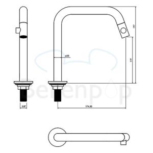 Clou Kaldur CL060500329L fonteinkraan staand (linkse versie) chroom