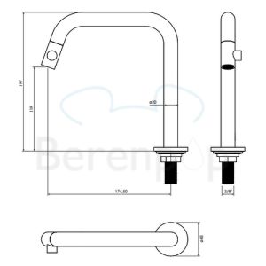 Clou Kaldur CL060500329R fonteinkraan staand (rechtse versie) chroom