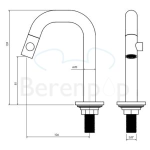 Clou Kaldur CL060500429R fonteinkraan staand (rechtse versie) chroom