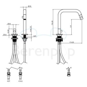 Clou Kaldur CL061500329R 2-gats mengkraan (rechtse versie) chroom