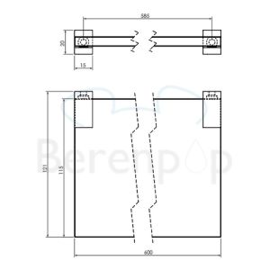 Clou Quadria CL090111829 planchet 600mm helder glas/ chroom