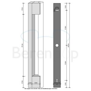 Decor Walther 0320503 OMEGA 50 wandlamp 50,5x8,5cm geborsteld nikkel