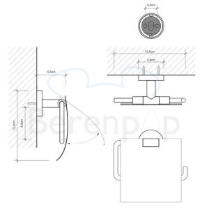 Decor Walther Basic 0530260 BA TPH4 toiletrolhouder mat zwart