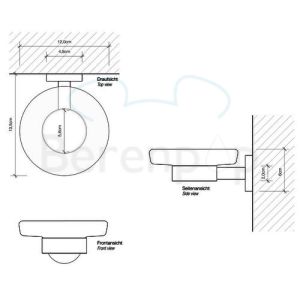 Decor Walther Basic 0530760 BA WSS zeephouder wit gesatineerd glas/ mat zwart
