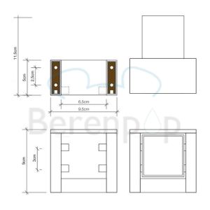 Decor Walther Brick 0591900 BK WMG glashouder wit porselein/ chroom