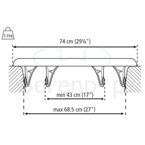 Etac Fresh 81600024 badplank 74cm met handgreep wit