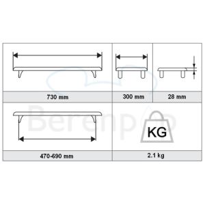 Etac Rufus Plus 81202002 badplank 73cm met handgreep wit