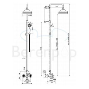Fima Carlo Frattini Elizabeth F50842BR badkraan opbouw 2-greeps met doucheset brons