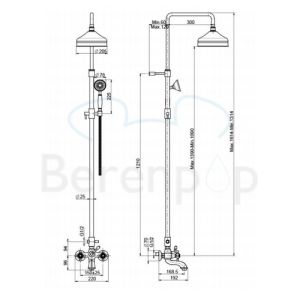Fima Carlo Frattini Elizabeth F50842CR badkraan opbouw 2-greeps met doucheset chroom