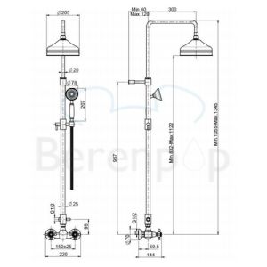 Fima Carlo Frattini Elizabeth F50852BR opbouw douchekraan 2-greeps met doucheset brons