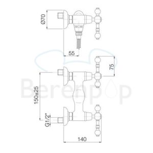 Fima Carlo Frattini Epoque F50551CR opbouw douchekraan 2-greeps chroom