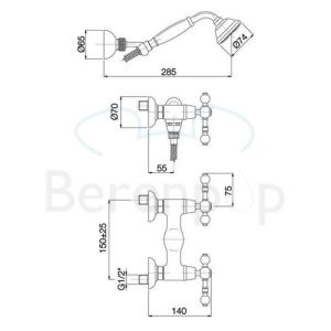 Fima Carlo Frattini Epoque F5055CR opbouw douchekraan 2-greeps met garnituur chroom