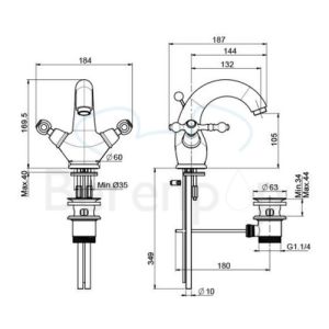 Fima Carlo Frattini Epoque F50612CR wastafelkraan 2-greeps chroom