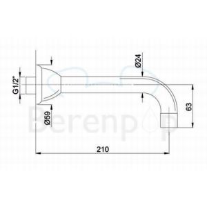 Fima Carlo Frattini F2156CR wanduitloop 1/2