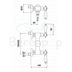Fima Carlo Frattini Herend F54051BR opbouw douchekraan 2-greeps brons
