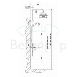 Fima Carlo Frattini Herend F54052BR opbouw douchekraan 2-greeps met doucheset brons