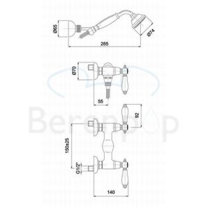 Fima Carlo Frattini Herend F5405CR opbouw douchekraan 2-greeps met garnituur chroom