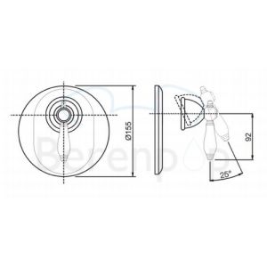 Fima Carlo Frattini Herend F5409X1BR inbouw douchekraan 1-greeps zonder omstelling (1 uitgang) brons