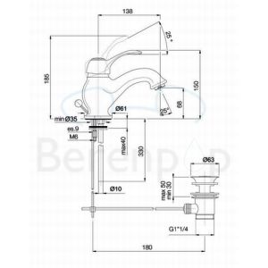 Fima Carlo Frattini Lamp F3301BR wastafelkraan 1-greeps brons