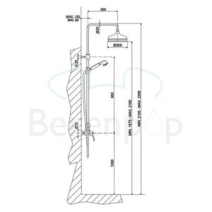 Fima Carlo Frattini Lamp F33052OR opbouw douchekraan 1-greeps met doucheset goud