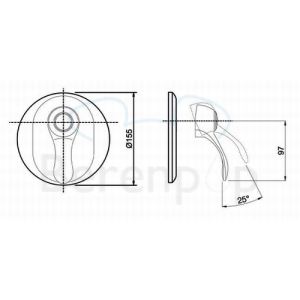 Fima Carlo Frattini Lamp F3309X1OR inbouw douchekraan 1-greeps zonder omstelling (1 uitgang) goud