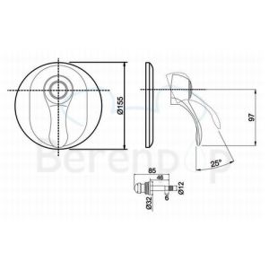Fima Carlo Frattini Lamp F3309X2SN inbouw bad/ douchekraan 1-greeps met 2 weg omstelling (2 uitgangen) geborsteld nikkel