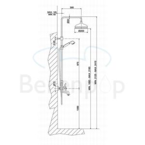 Fima Carlo Frattini Olivia F50042CR badkraan opbouw 2-greeps met doucheset chroom