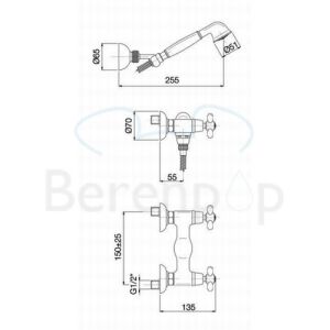 Fima Carlo Frattini Olivia F5005CR opbouw douchekraan 2-greeps met garnituur chroom