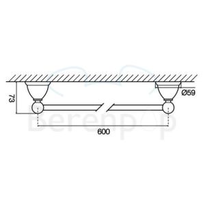 Fima Carlo Frattini Style F604060SN handdoekhouder 60cm geborsteld nikkel